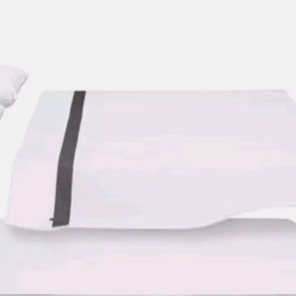 CASPER THE SHEETS 💯 SUPIMA COTTON QUEEN FLAT SHEET ONLY WHITE/GRAY WASHED ONLY - Picture 1 of 7